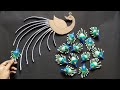 Unique peacock wall hanging craft  best out of waste cardboard and spoons  home decoration ideas