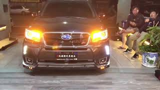 ROWEN front lower spoiler with LED spot lamp for Subaru Forester 森林人ROWEN 前下巴