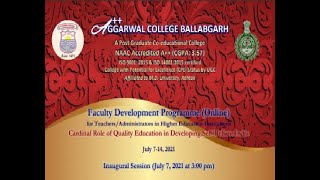 Faculty Development Programme Organized by IQAC , Aggarwal college ballabgarh ( July 9, 2021) Day 3