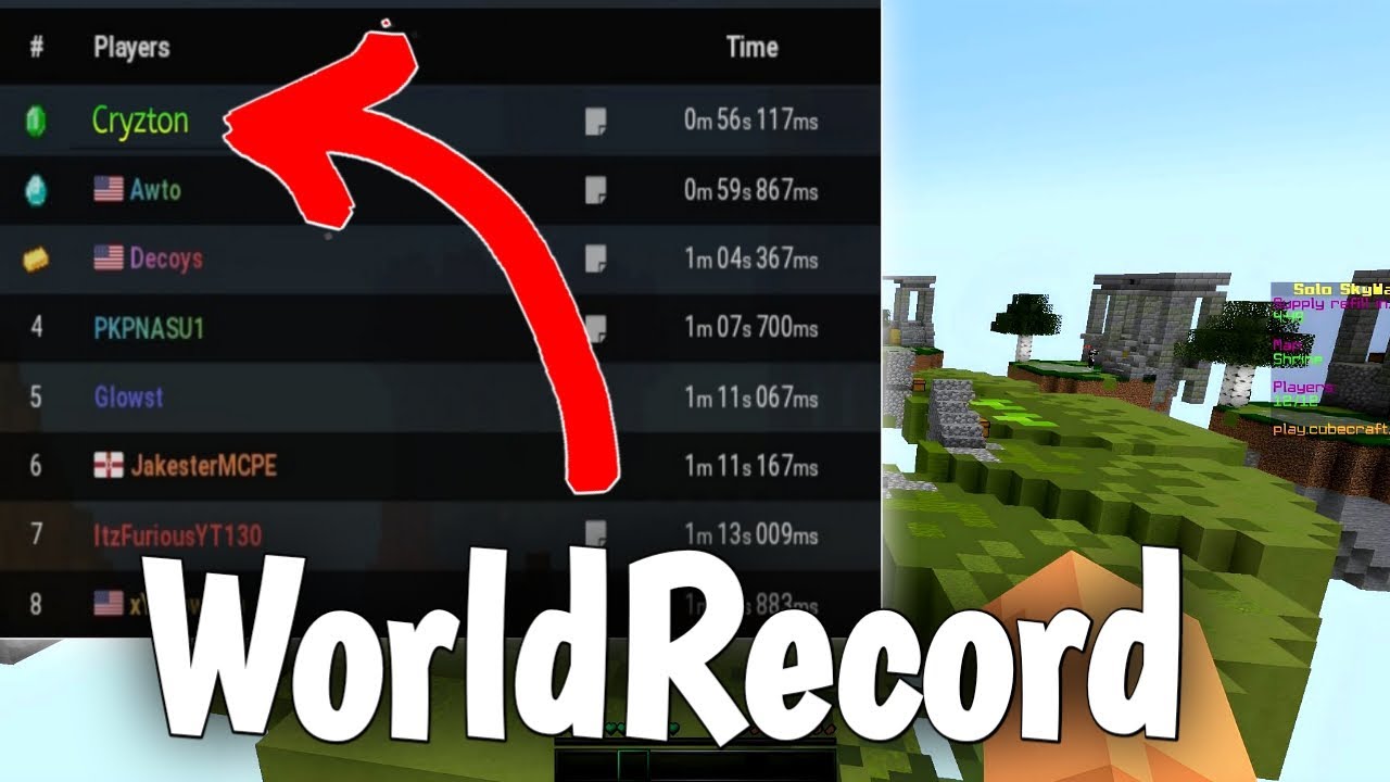 I got a Official World record in skywars - YouTube