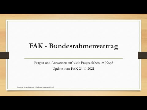 VOM Modul 15.2 FAK - Bundesrahmenvertrag vom 24.11.2021 (Update)