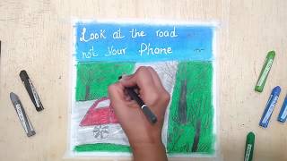 Road safety poster (Do not use mobile phone during driving)