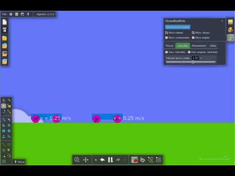 For teaching: Momentum - simple collision of two equal masses (3)