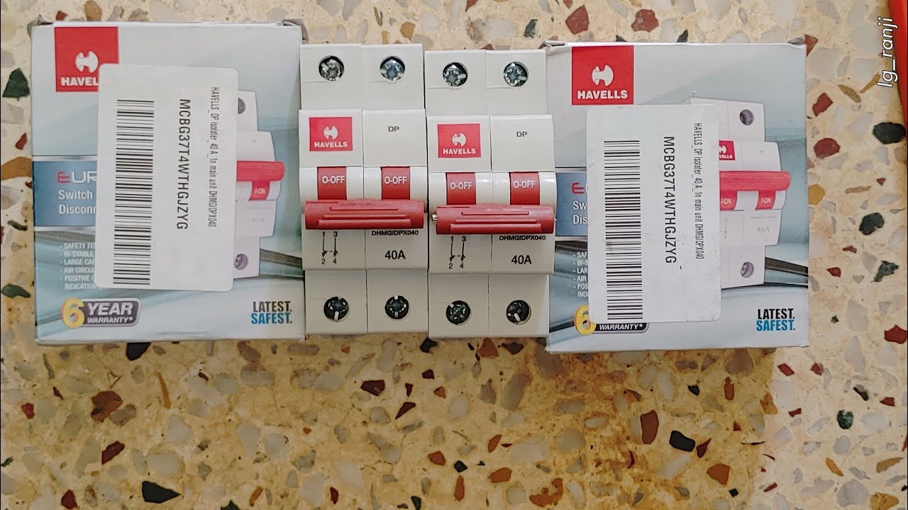 Havells DHMGIDPX040 PVC Plastic 40A DP Switch Disconnector Euro 2 (White) Unboxing & Review