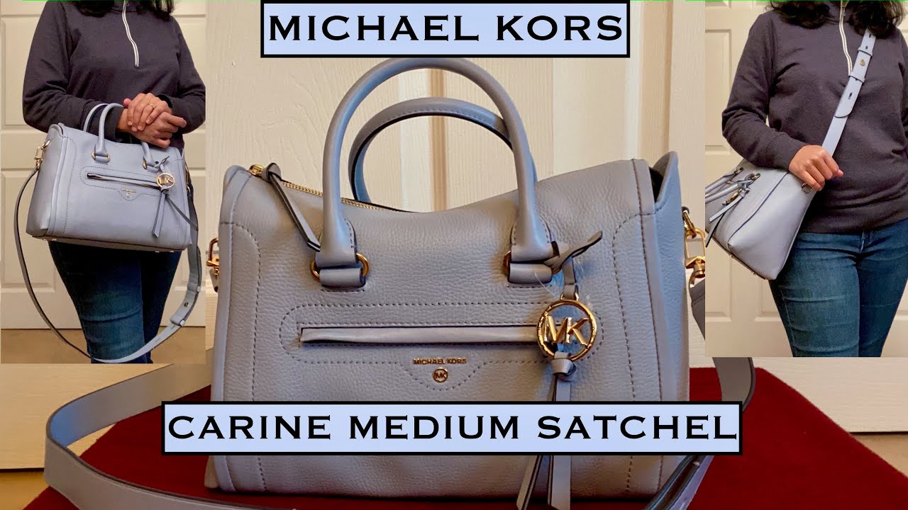 Unboxing/Review/What's in my bag?** Comparison of Michael Kors Carine  Medium Satchel vs Crossbody - YouTube