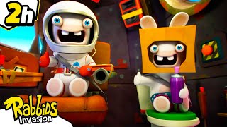 Two Astronauts to the Moon π§βππ | RABBIDS INVASION π° | 2H Compilation | Cartoon for kids