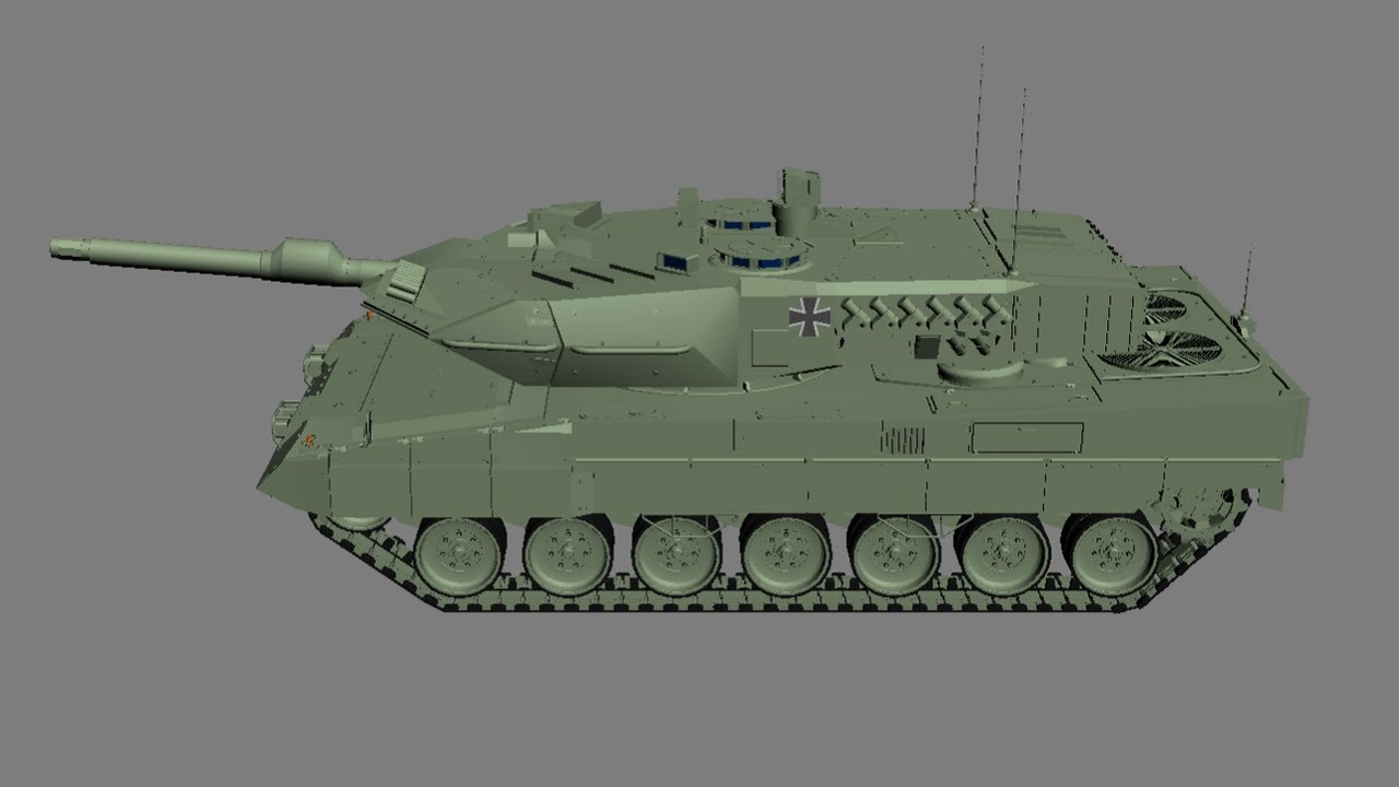 German Leopard 2A6 3d Model Turntable