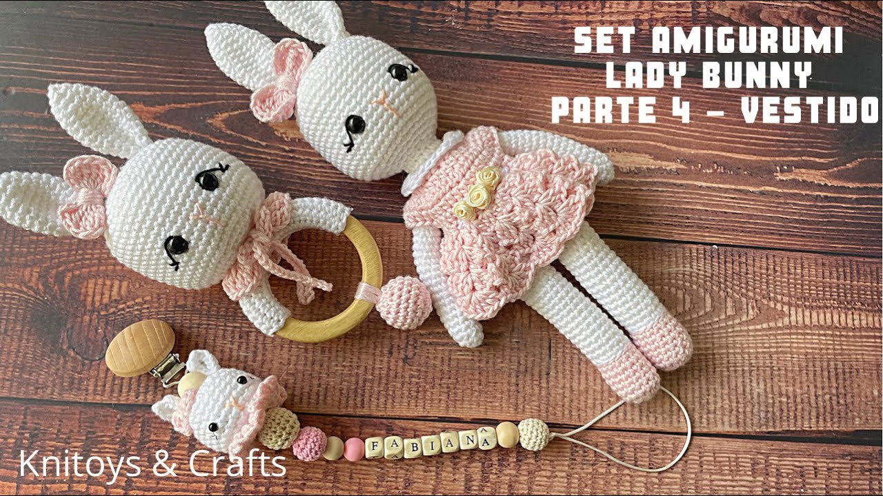 Muñeca amigurumi Lady Bunny Set Bebé - Parte 4 cómo tejer vestido