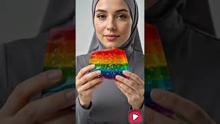Fizzy Jelly Cake ASMR 😱 Soda Inside Rainbow Jelly! #notalking #asmr #shorts