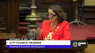 City Council Hearing: Housing & Economic Development; September 15, 2026