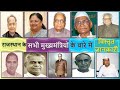 राजस्थान के सभी मुख्यमंत्रियों की सूची (1949 - 2020)।  List Of Rajasthan Chief Ministers | Static GK