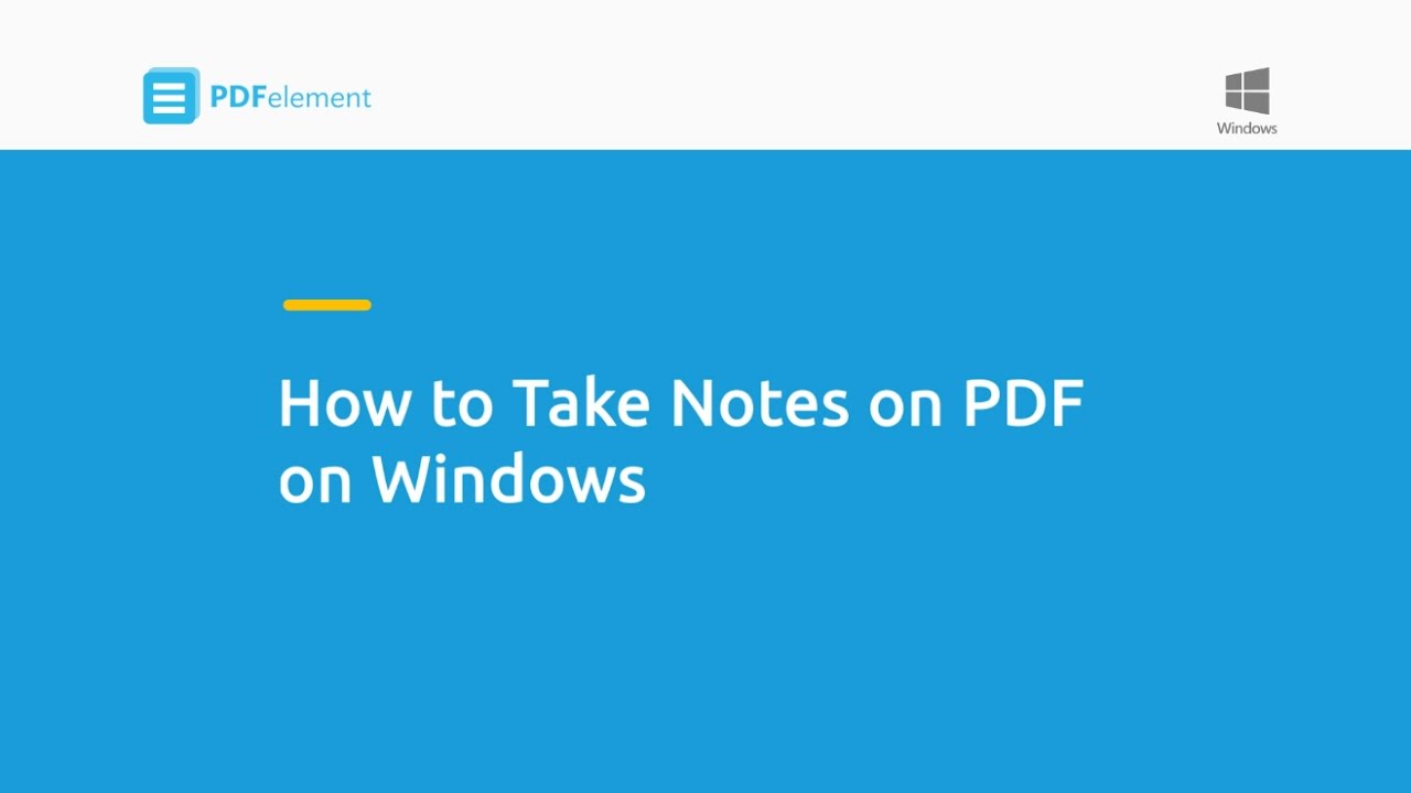 How to Take Notes on PDF on Windows