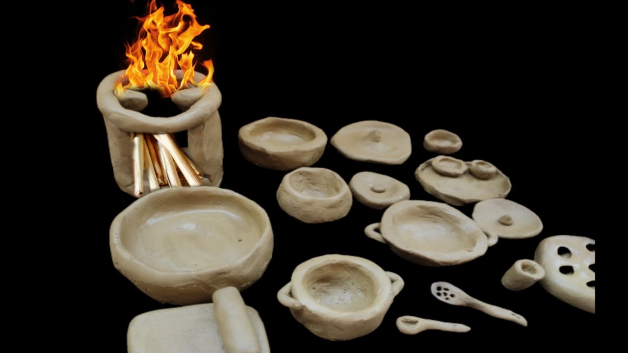How to make clay kitchen sets miniature kitchen tools mini cooking