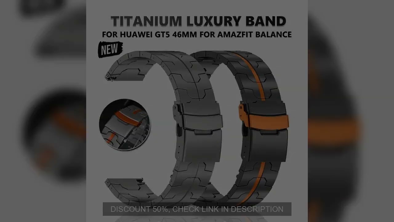 20mm 22mm Titanium  Bracelet for Huawei Watch GT5 Pro GT4 46mm Metal Luxury Strap For Samsung Galaxy