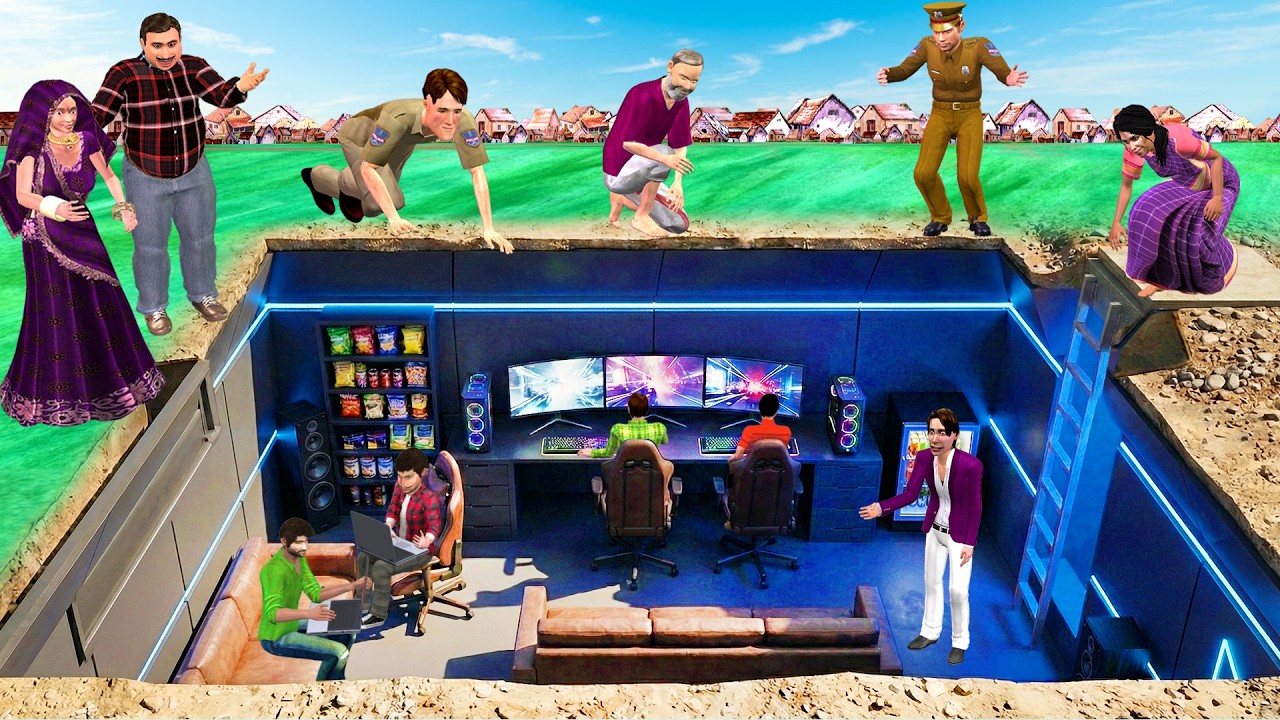 Underground Gaming Bunker बाहर से कुछ भी पता नहीं चलता😅 | Wow Hindi Kahaniya