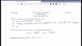 Famous Introduction to Section 8.1: Basic Approaches to Integration Wealth