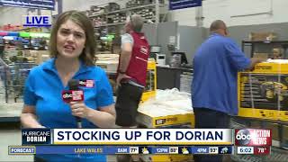 Shoppers rush to stock up on supplies ahead of Hurricane Dorian