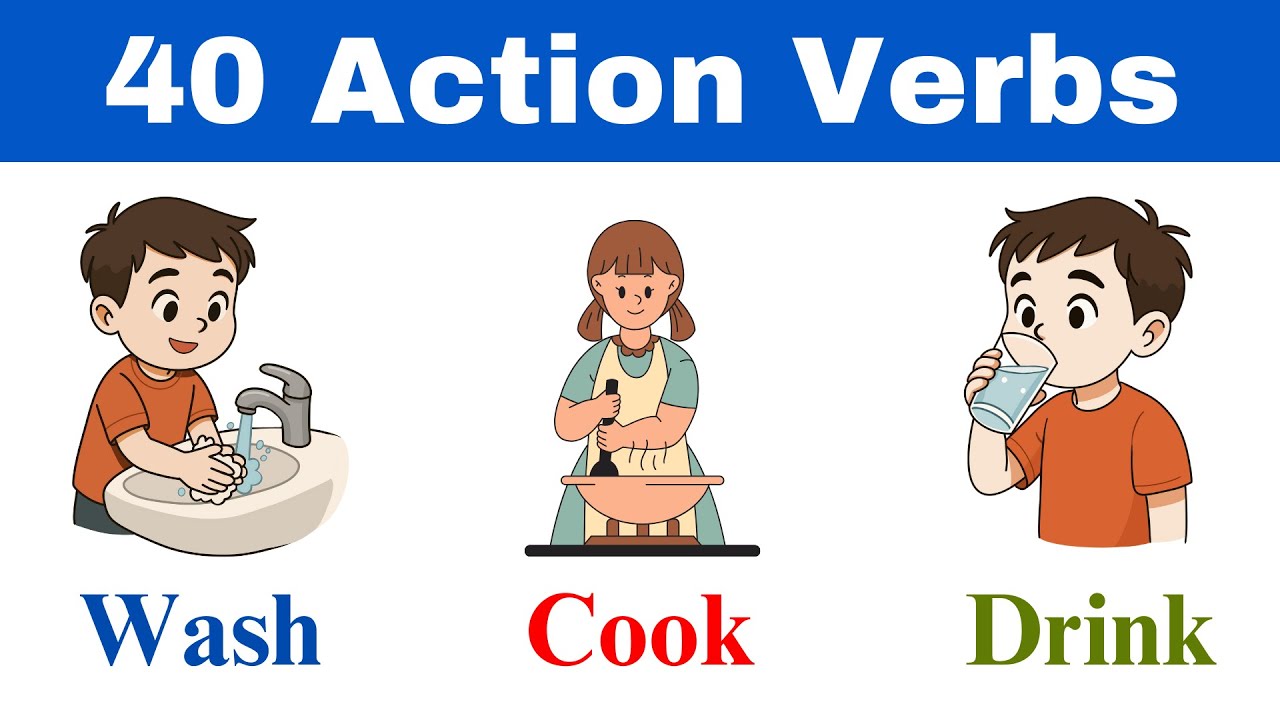 40 Action Verbs for Daily Life | Easy English with Pictures