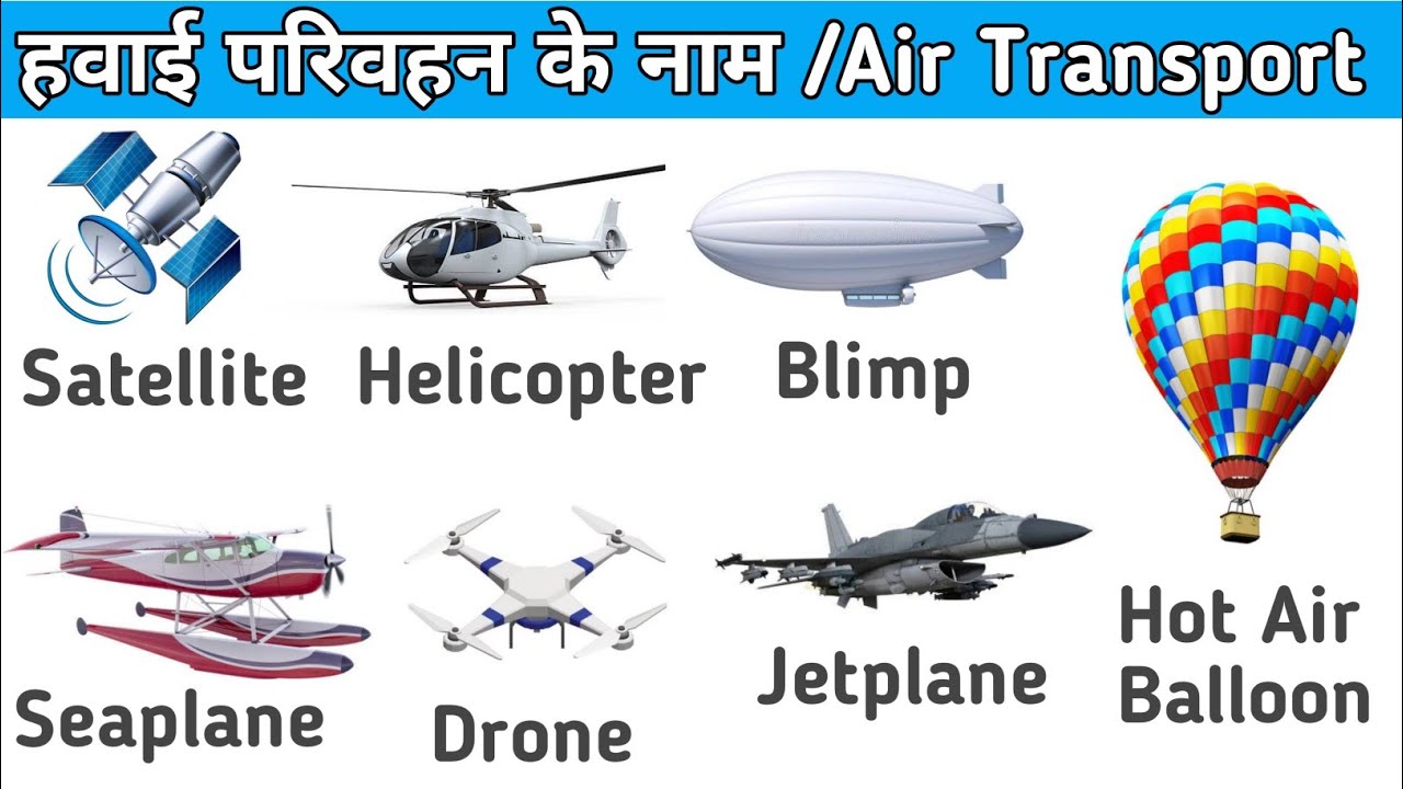 Aircraft Types and Names हवाई परिवहन के नाम Aircraft Vocabulary