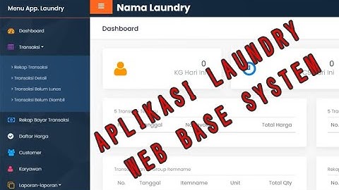 Aplikasi laundry program software kasir loundry web base system