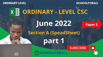 GCE O Level June 2022 Excel Spreadsheet Full Solution | part 1