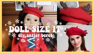 DIY REINDEER ANTLER BERET FOR AMERICAN GIRL DOLL | DOLL SIZE IT EP 10