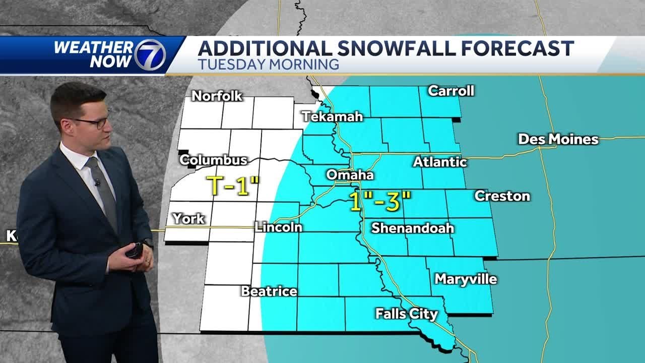 Snow, blowing snow to impact travel Tuesday morning - YouTube