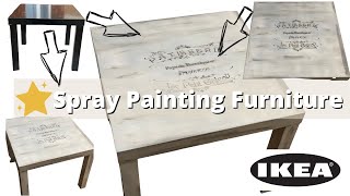 How to Paint Furniture With Spray Chalk Paint | Chalk Paint Ikea Side Table Makeover