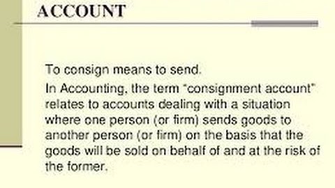 Consignment account
