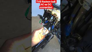 TVS Radeon bs6 headlight led bulb AC se DC Kaise connection kre #shorts #trending