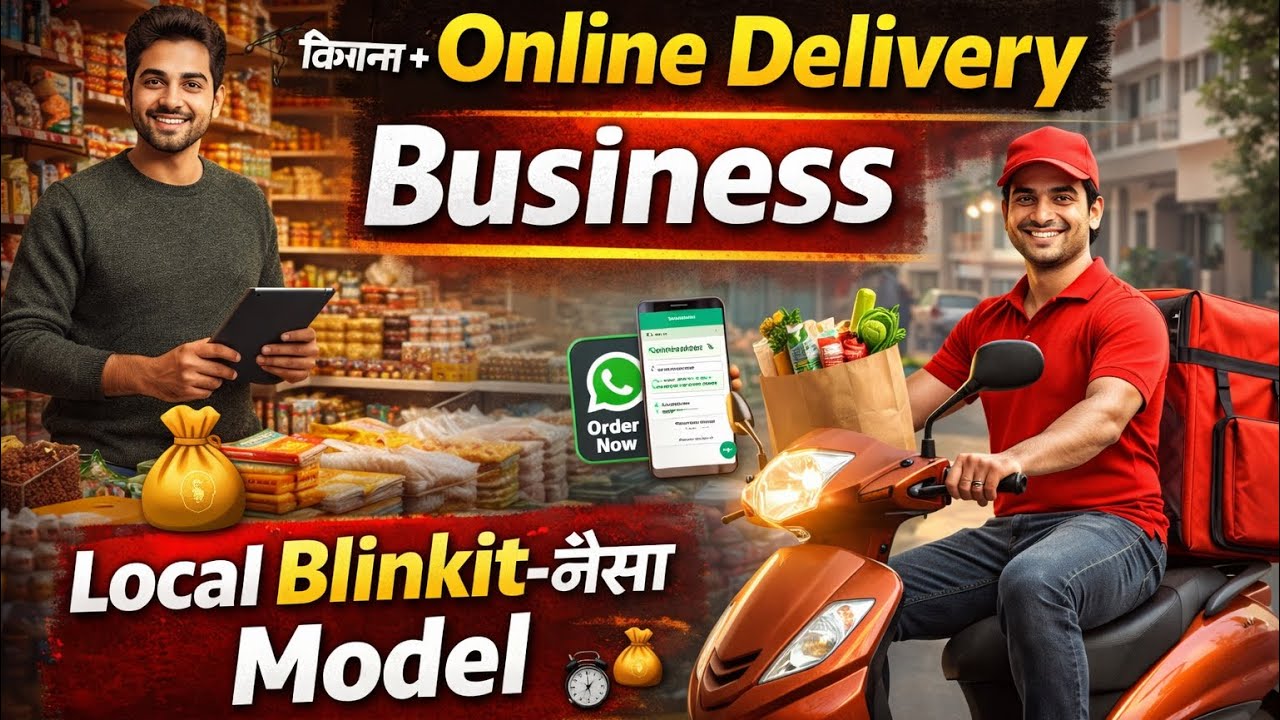 ₹1 Lakh Me Kirana + Online Delivery Business | Local Blinkit Model | Business Guru Hindi