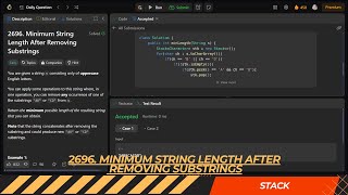 LEETCODE DAILY QUESTION 2696 | Minimum String Length After Removing Substrings | Is Kabir Coding