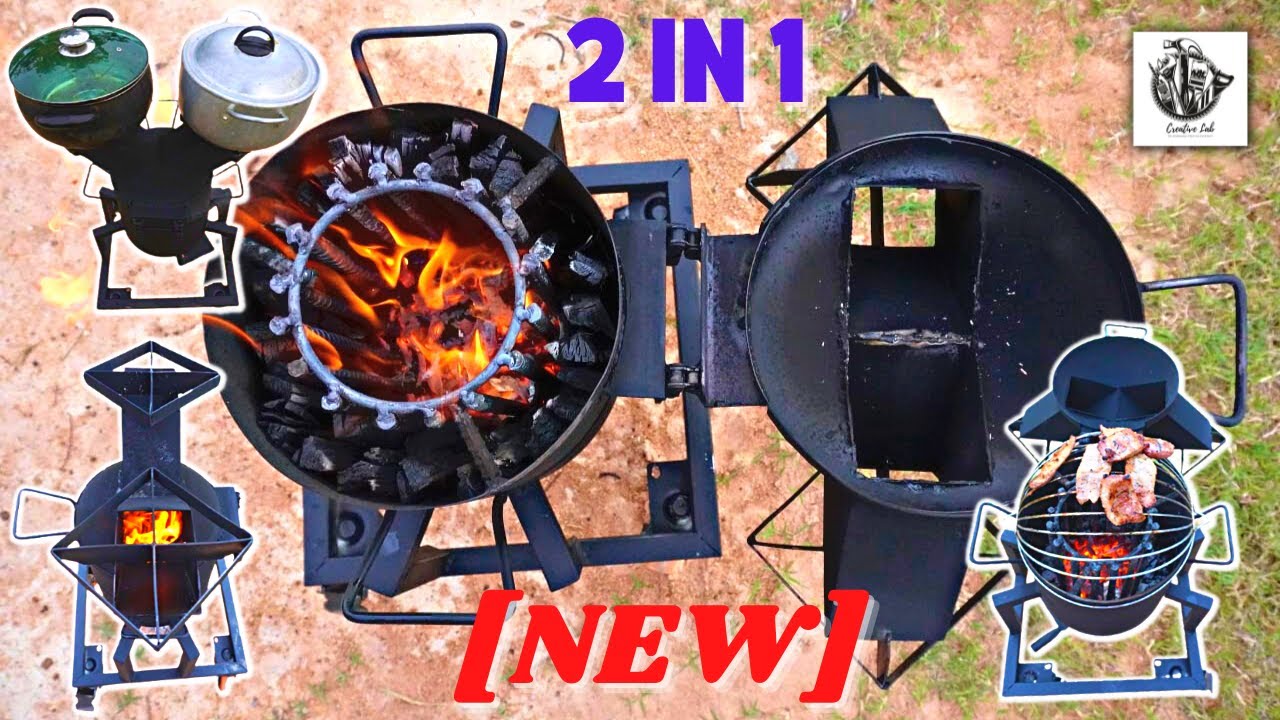 2in1 Rocket Stove Making a Gas Bottle Wood Burning Stove How to