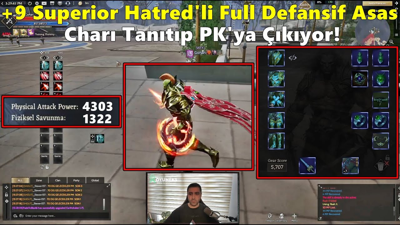 TarıkCelk | +9 Superior Hatred'li Full Defansif Asas Charı Tanıtıp PK'ya Çıkıyor! | Rise Online