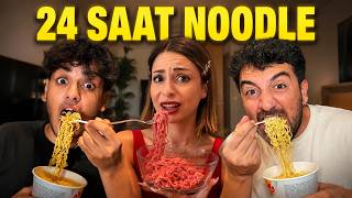24 SAAT BOYUNCA SADECE NOODLE YEDİK!! 🍜 Melih Yıldırım | Sıla Beyoğlu | Serkan Ağbiniz