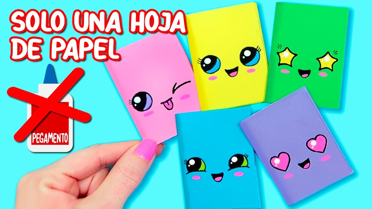 DIY MINI LIBRETAS CON SOLO UNA HOJA DE PAPEL SIN PEGAMENTO 