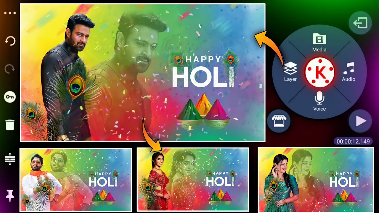 Holi Special Status video Editing in kinemaster 2022 || Happy Holi video editing || Holi Editing