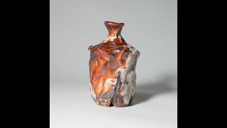 Kaen Shino tokkuri sake bottle. Makoto Yamaguchi. 火焔志野徳利