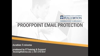 Celebrity CSUF Proofpoint Email Protection System Overview Wealth