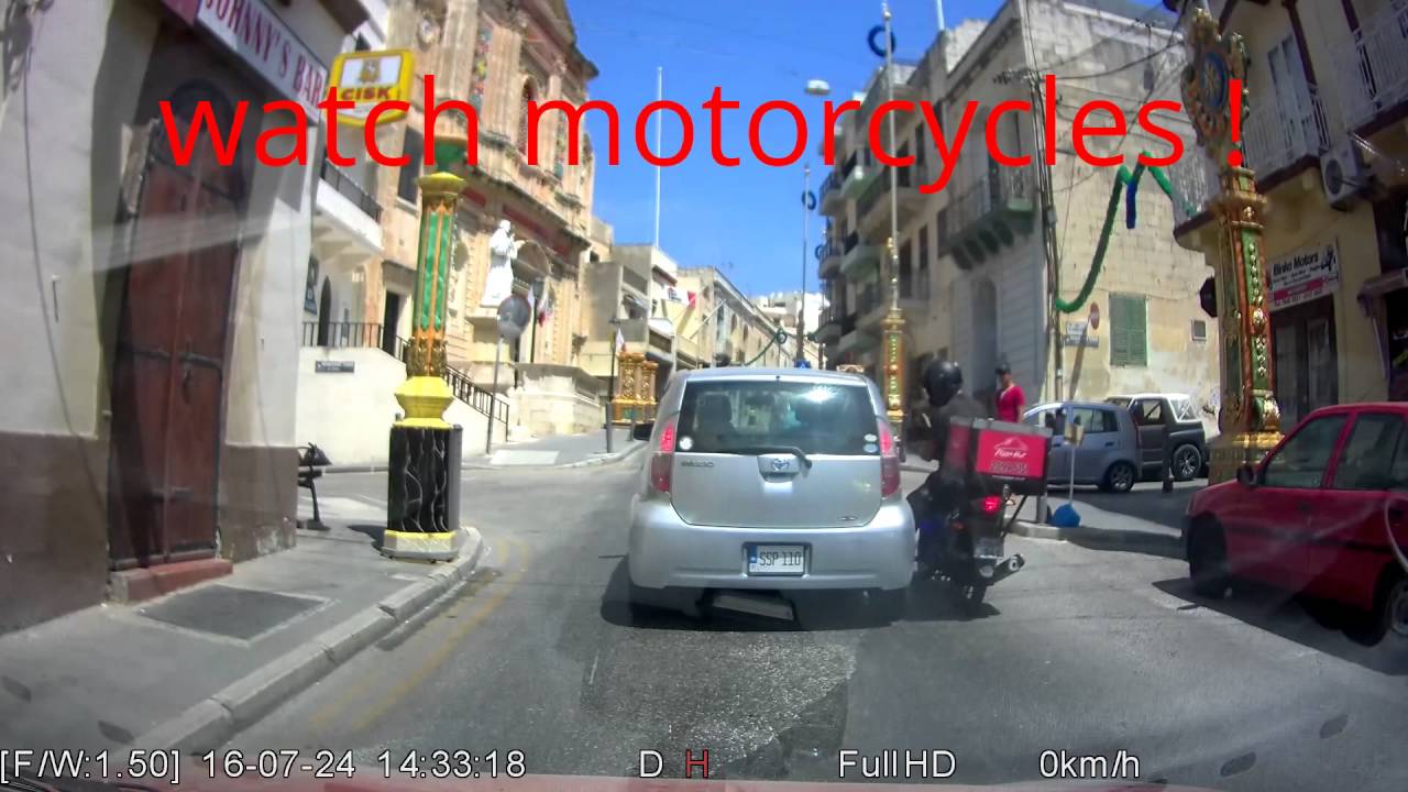 Motorcycle and car accident in St. Pawl il Bahar Malta Motorcycle