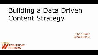 Building A Data Driven Content Strategy [Srijan Wednesday Webinars]