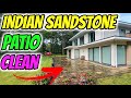 Sandstone patio pressure washing