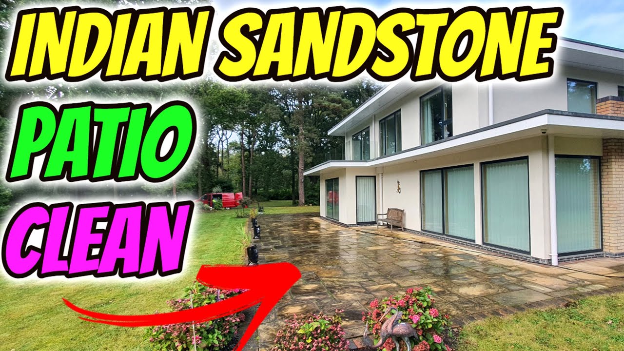 Sandstone patio pressure washing YouTube