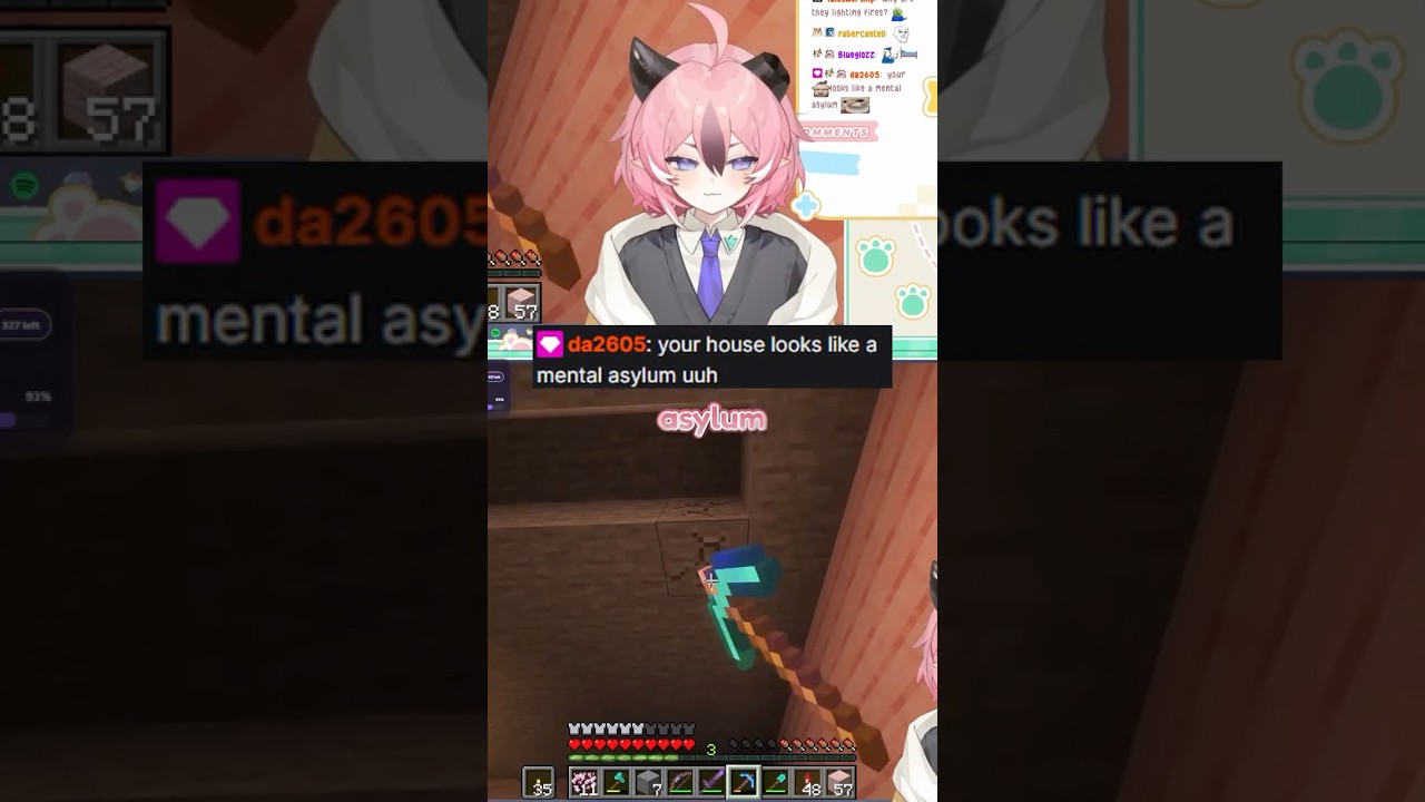 MADE AN ASYLUM IN MINECRAFT #vtuber #vtubers #twitch #funnymoments #envtuber #livestream #anime