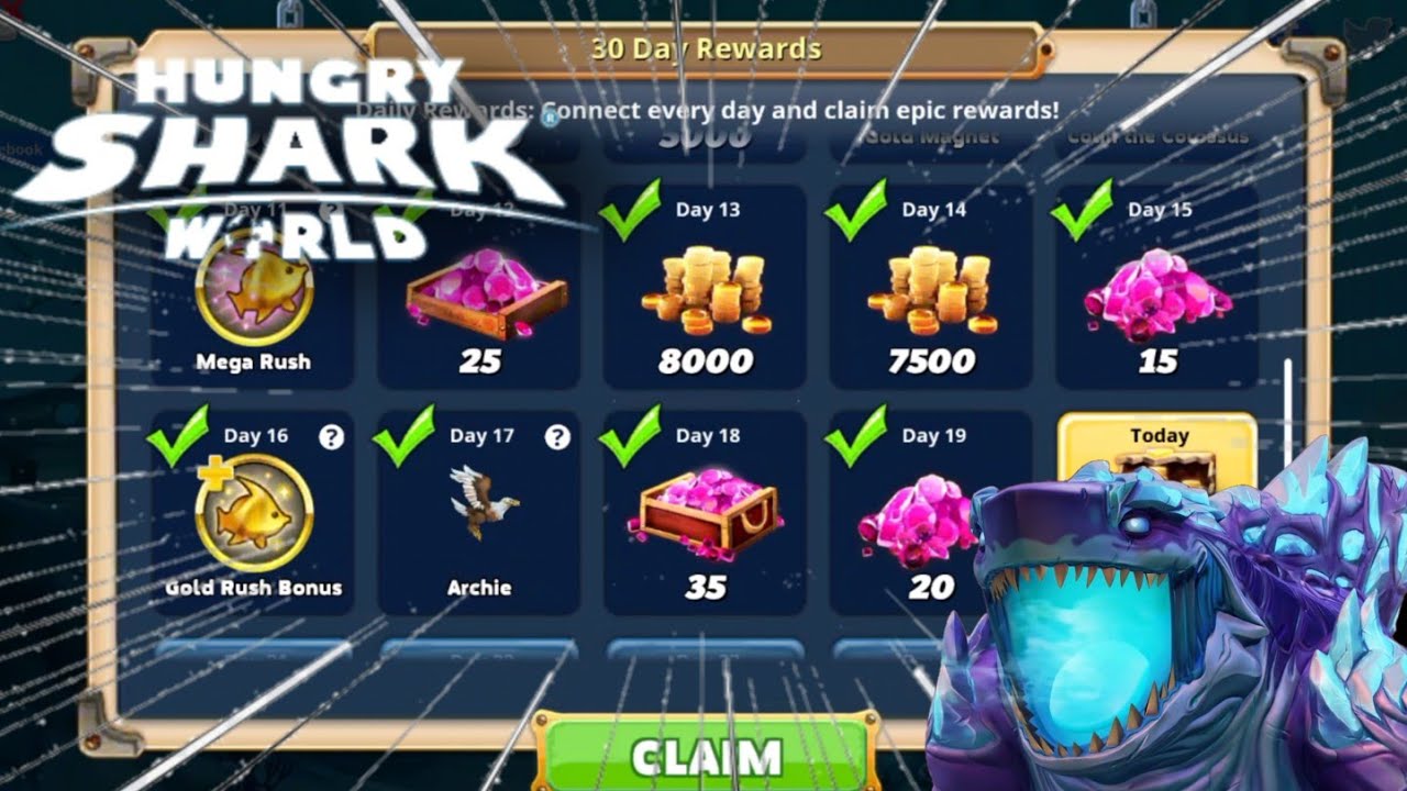 HUNGRY SHARK WORLD 30 DAY REWARD hungry shark YouTube