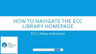 How to Navigate the ECC Library Homepage Net Worth