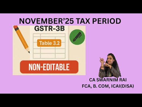 Advisory on reporting values in Table 3.2 of GSTR-3B