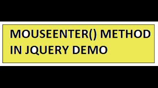 TAMIL MOUSEENTER METHOD IN JQUERY DEMO