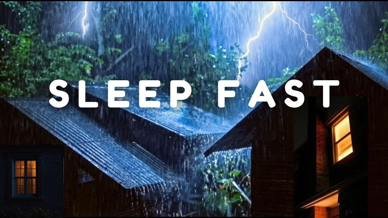 🌧️ Heavy Rain & Thunder Sounds for Sleeping | 8 Hours Deep Sleep