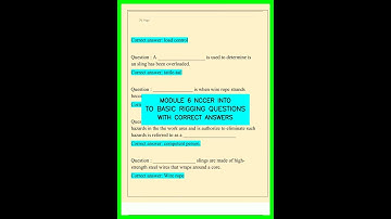 MODULE 6 NCCER INTO TO BASIC RIGGING QUESTIONS WITH CORRECT ANSWERS video